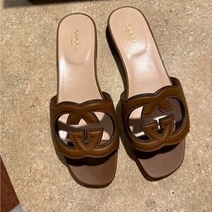 Gucci Tan Slide Sandals for Women